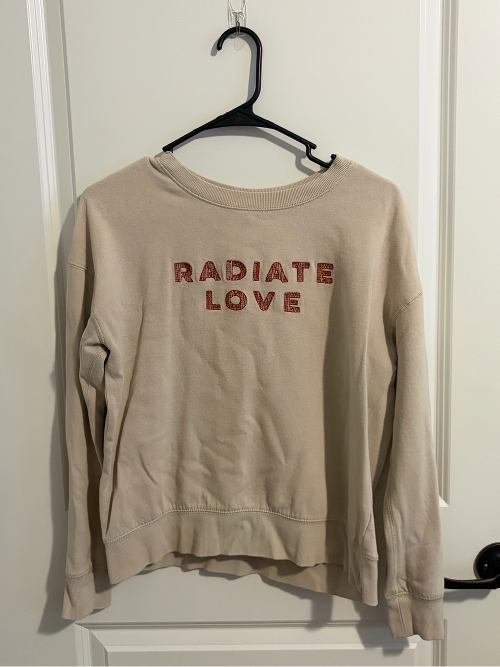 Radiate Love Beige Graphic Sweatshirt